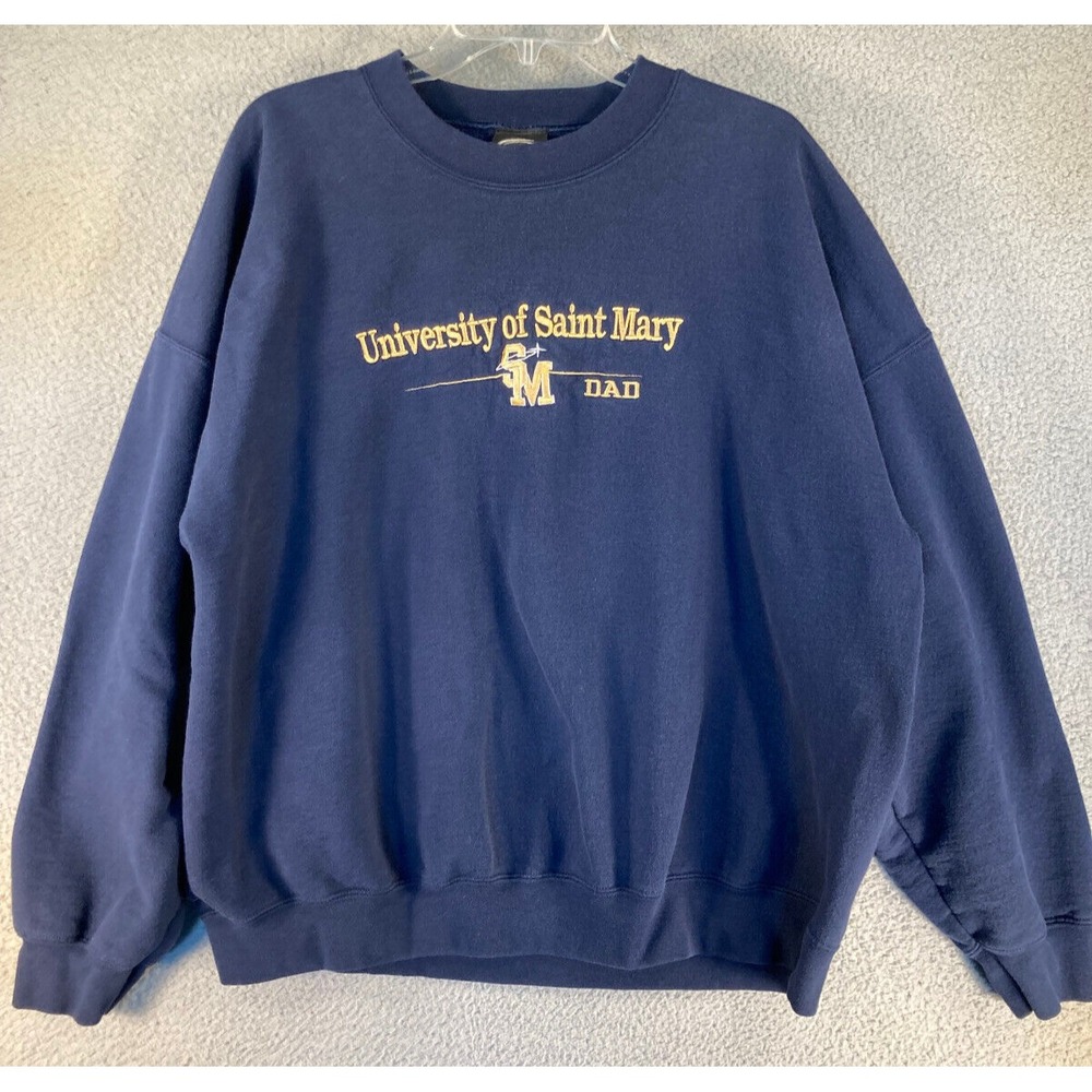 University of St Mary "Dad" Sweatshirt Men's XXL Blue Long Sleeve Pullover